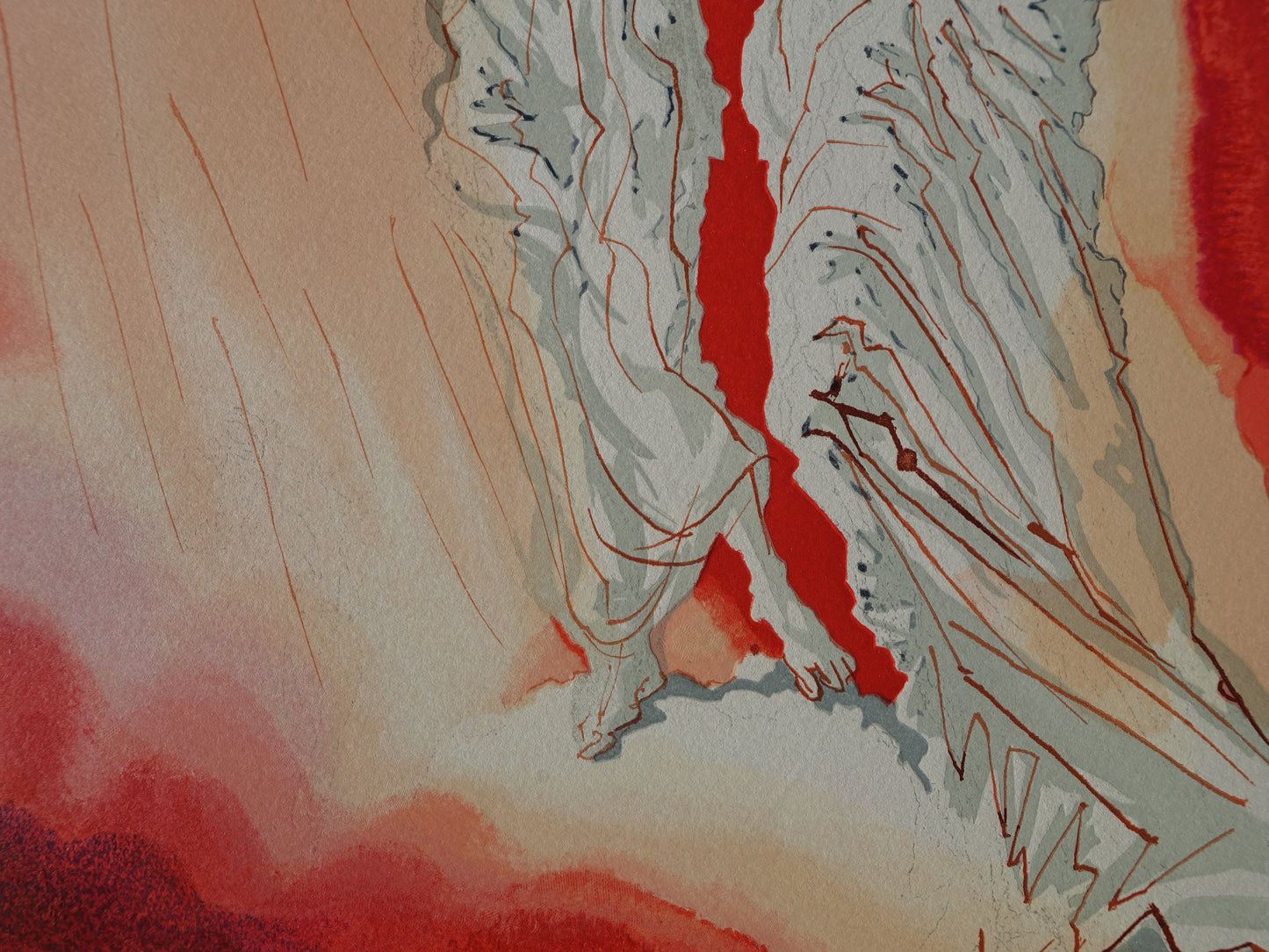 Salvador DALI : Le Diable Noir - Bois gravé original
