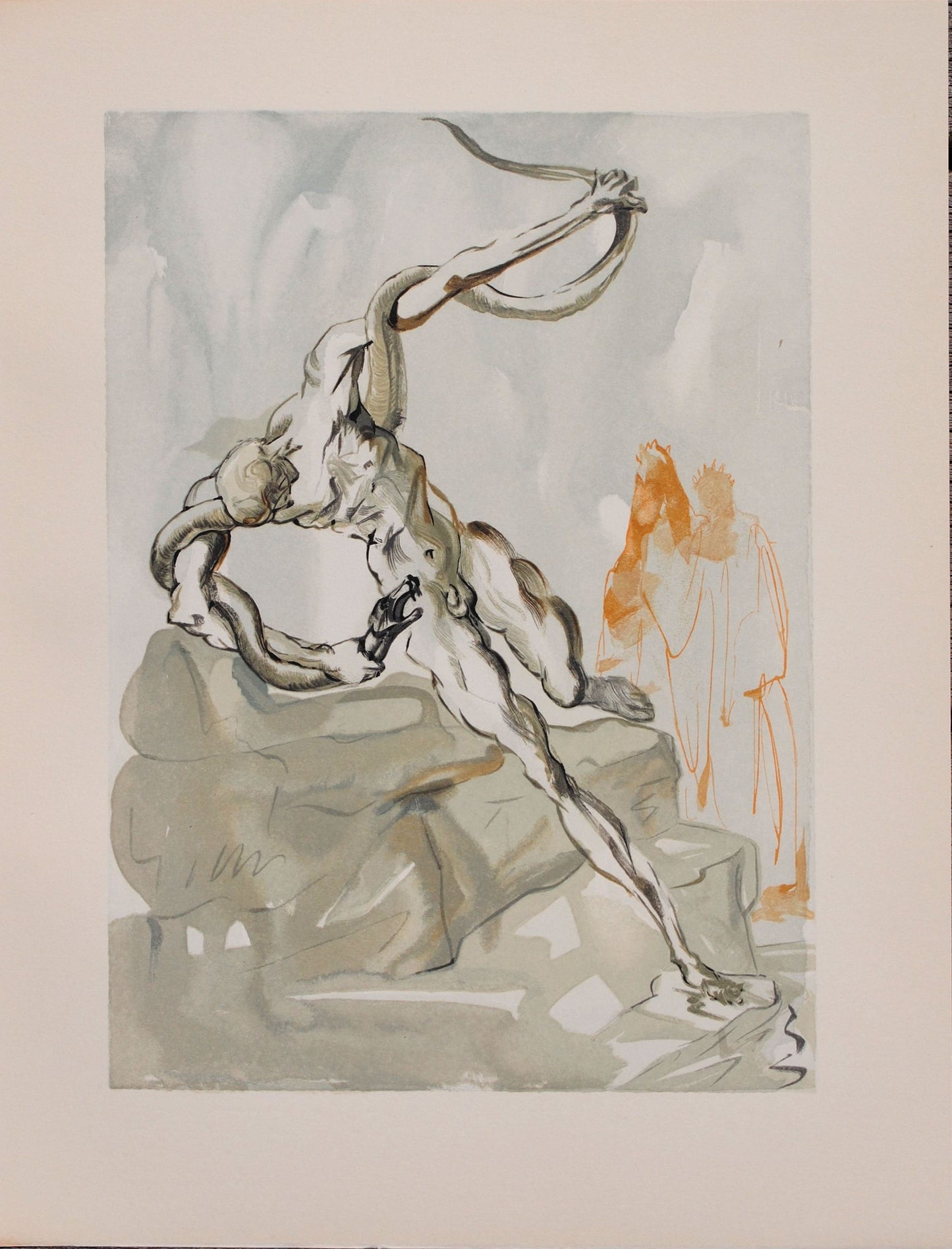 Salvador DALI : Les Voleurs - Bois gravé original