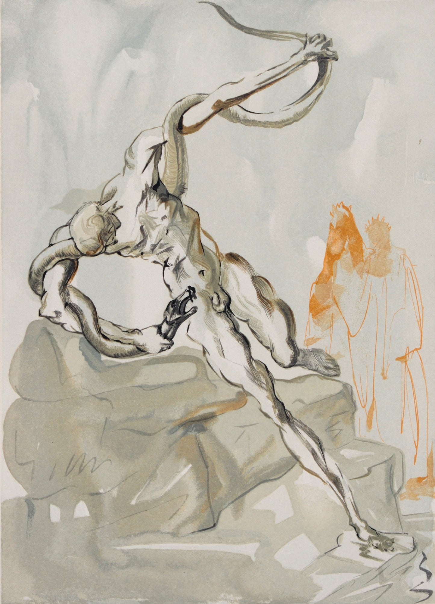 Salvador DALI : Les Voleurs - Bois gravé original