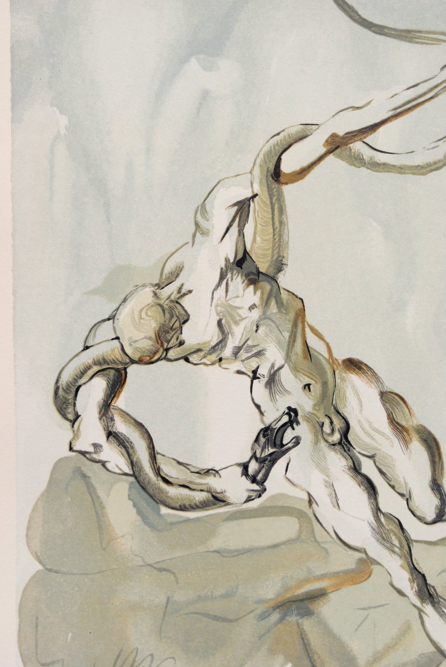 Salvador DALI : Les Voleurs - Bois gravé original