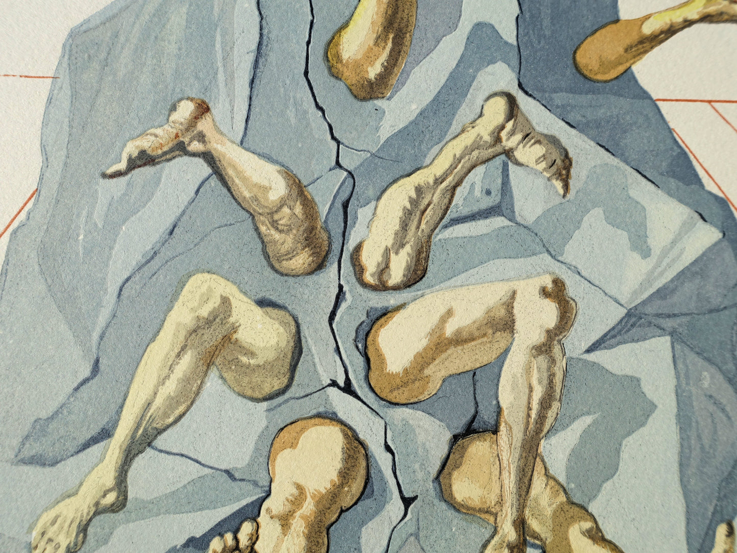 Salvador DALI : Les habitants de Prato - Bois gravé original