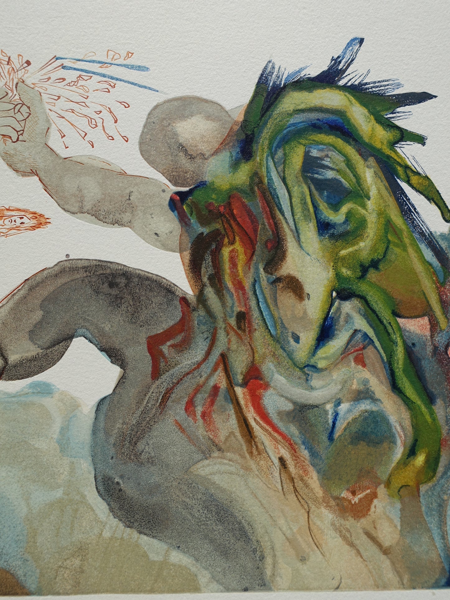 Salvador DALI : Les Géants - Bois gravé original