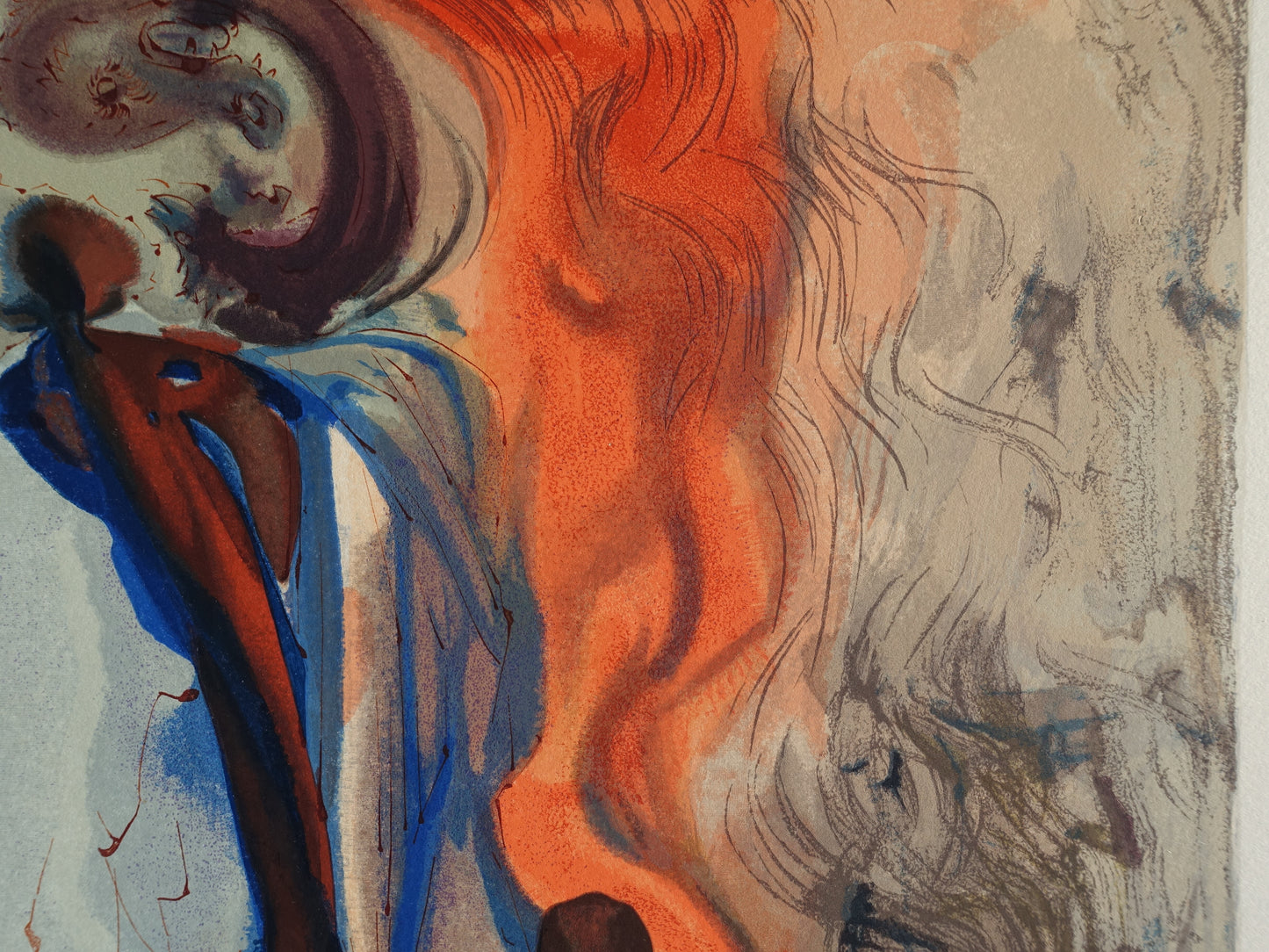 Salvador DALI : La Cascade de Flagétonte - Bois gravé original