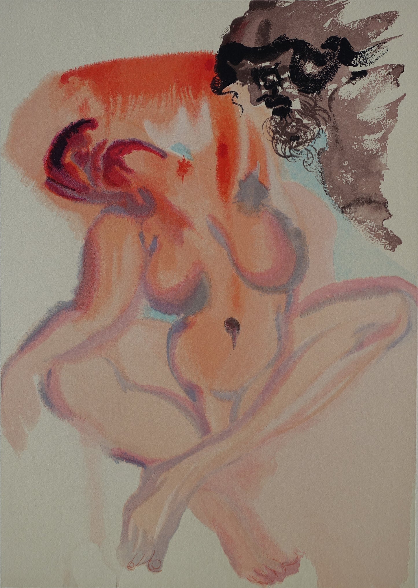 Salvador DALI : Les Indolents - Bois gravé original