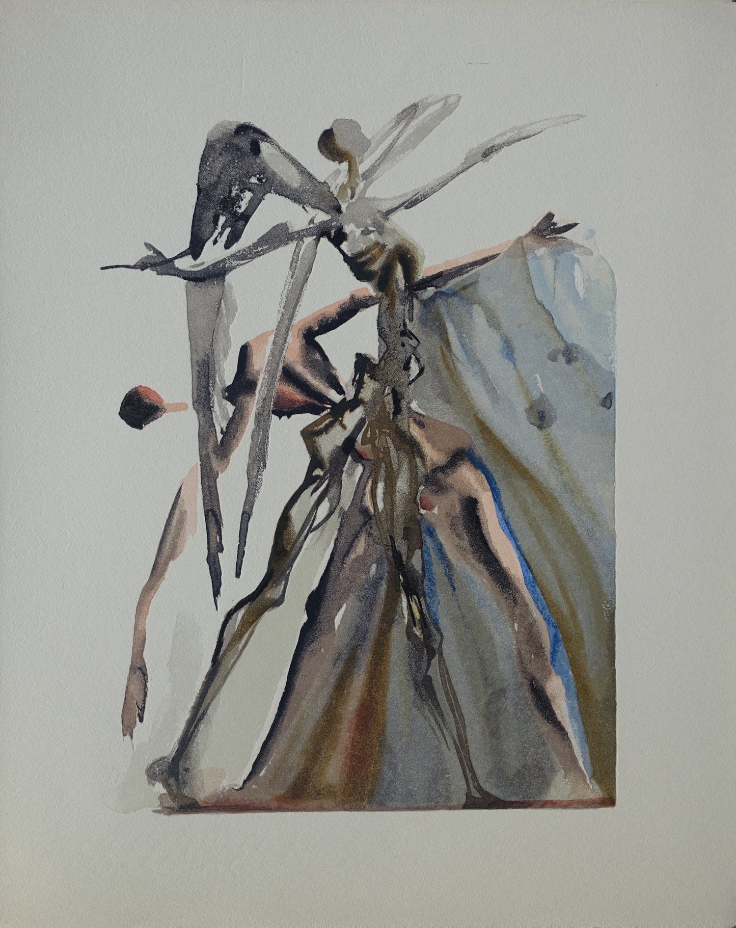 Salvador DALI : Les Négligents - Bois gravé original