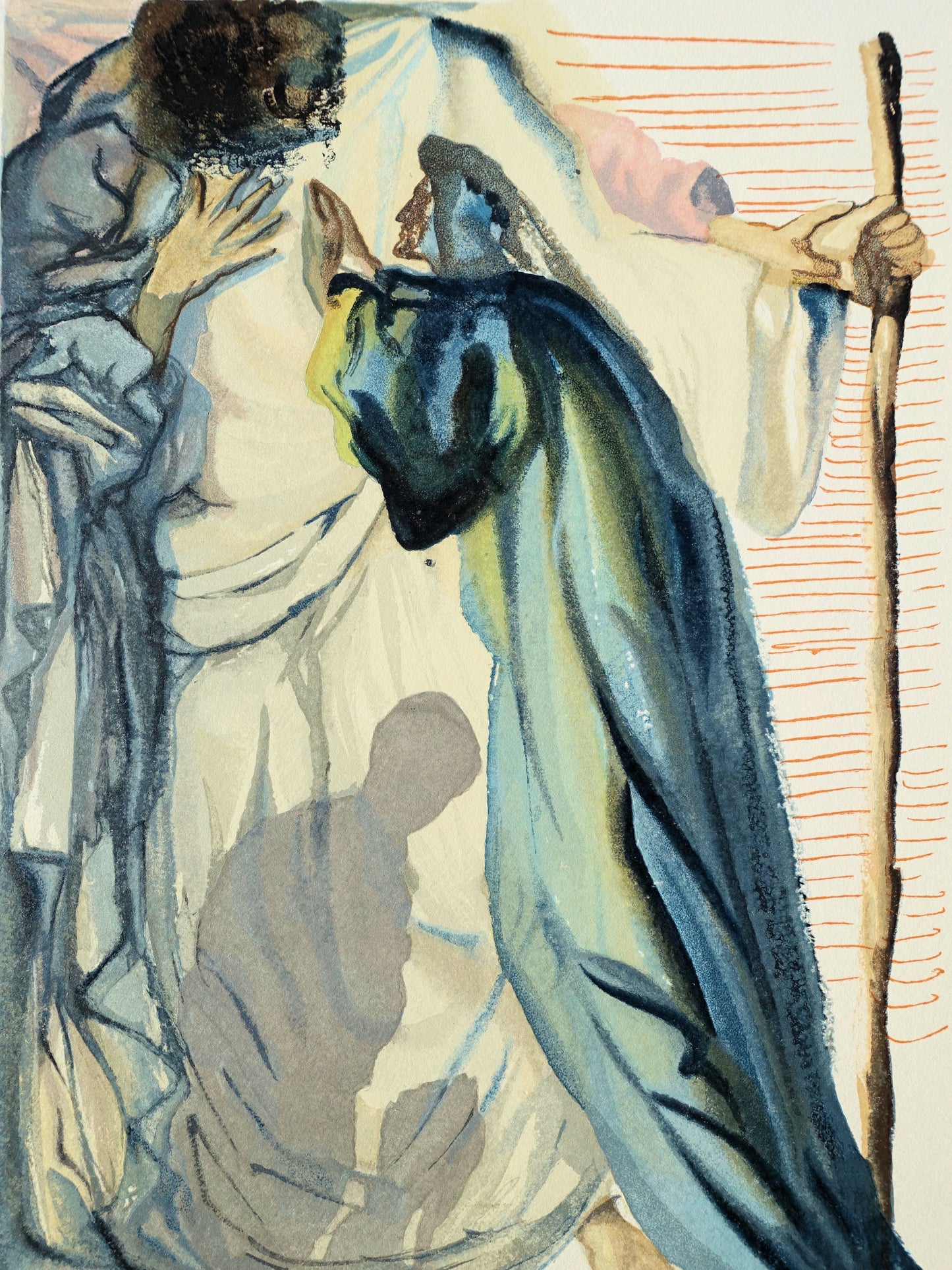 Salvador DALI : Les Aveugles envieux - Bois gravé original