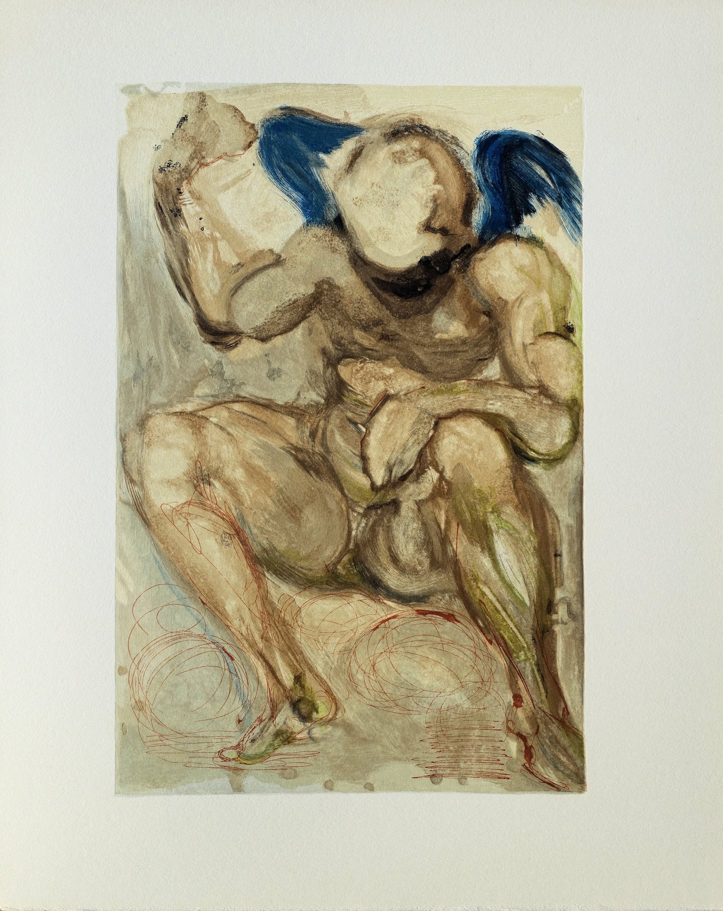 Salvador DALI : L'Ange de Misericorde - Bois gravé original