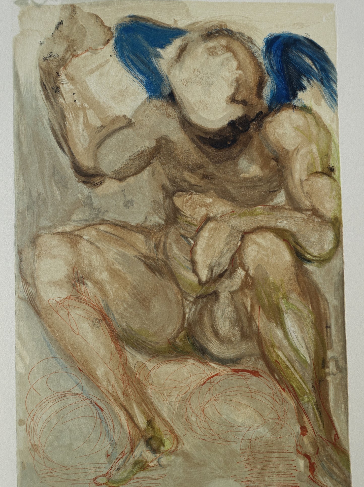 Salvador DALI : L'Ange de Misericorde - Bois gravé original