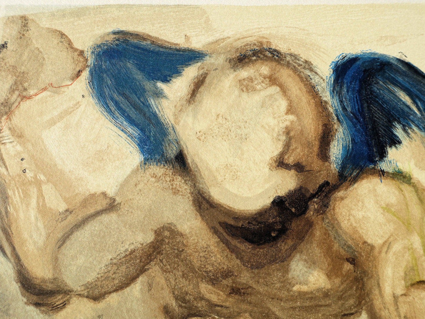 Salvador DALI : L'Ange de Misericorde - Bois gravé original