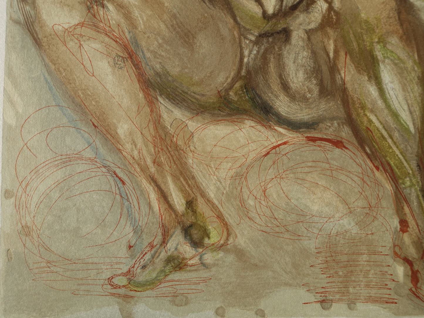 Salvador DALI : L'Ange de Misericorde - Bois gravé original