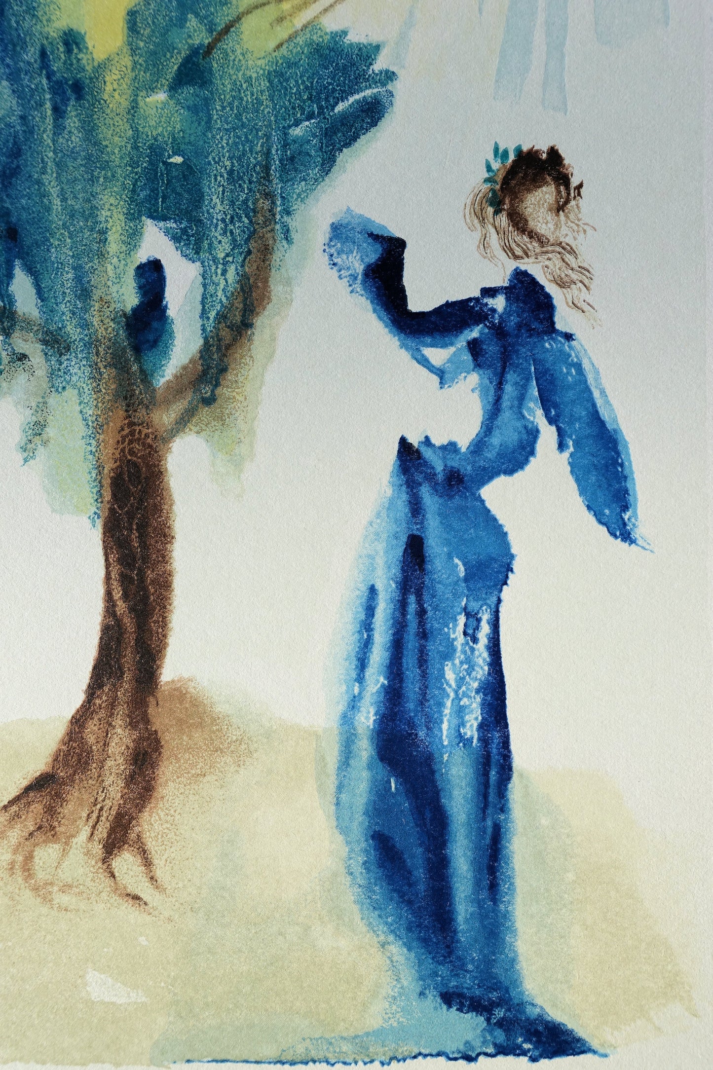 Salvador DALI : L'arbre du châtiment - Bois gravé original