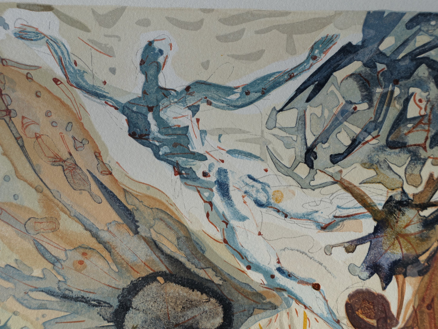 Salvador DALI : Deux troupes de luxurieux - Bois gravé original