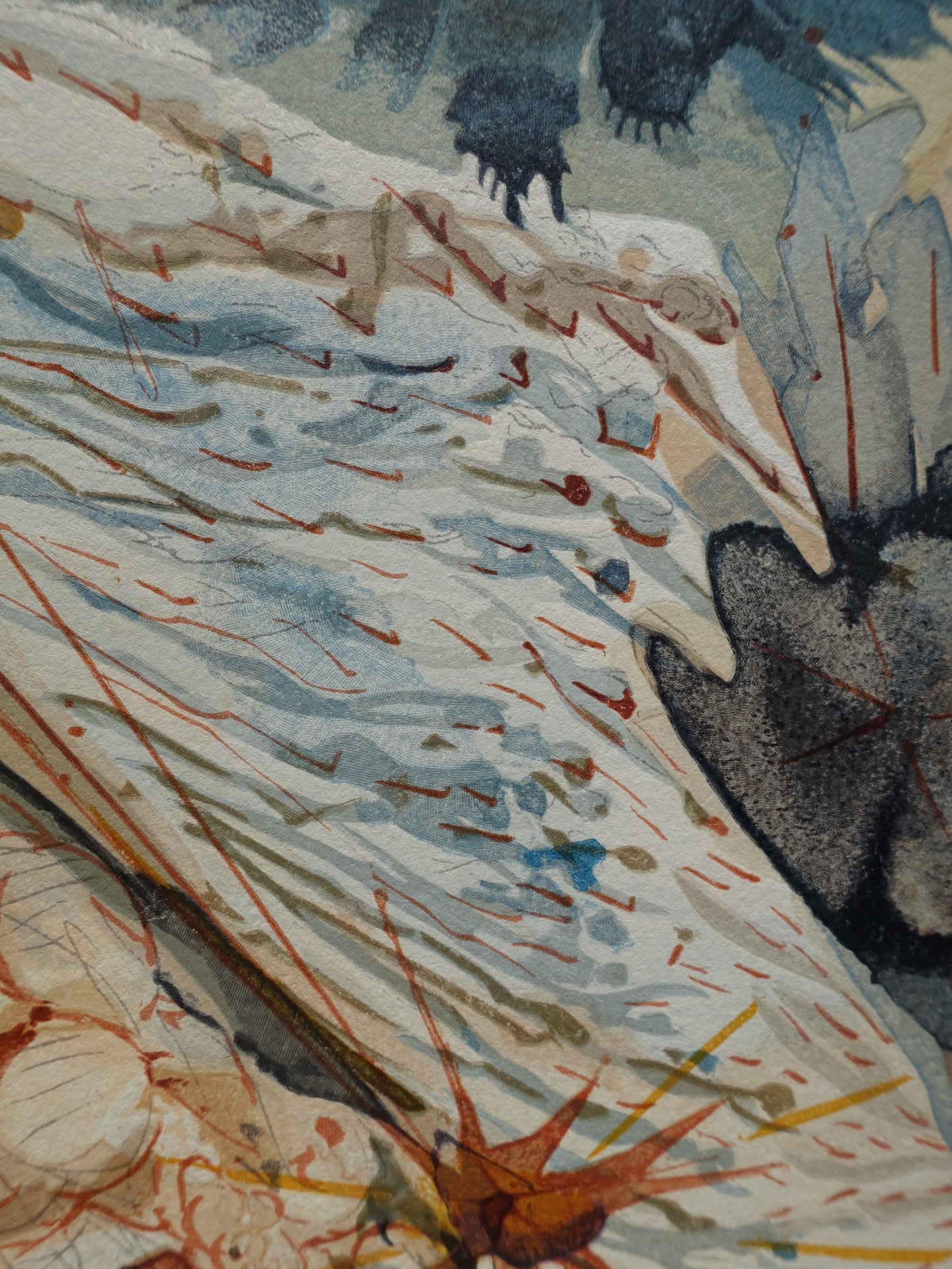 Salvador DALI : Deux troupes de luxurieux - Bois gravé original