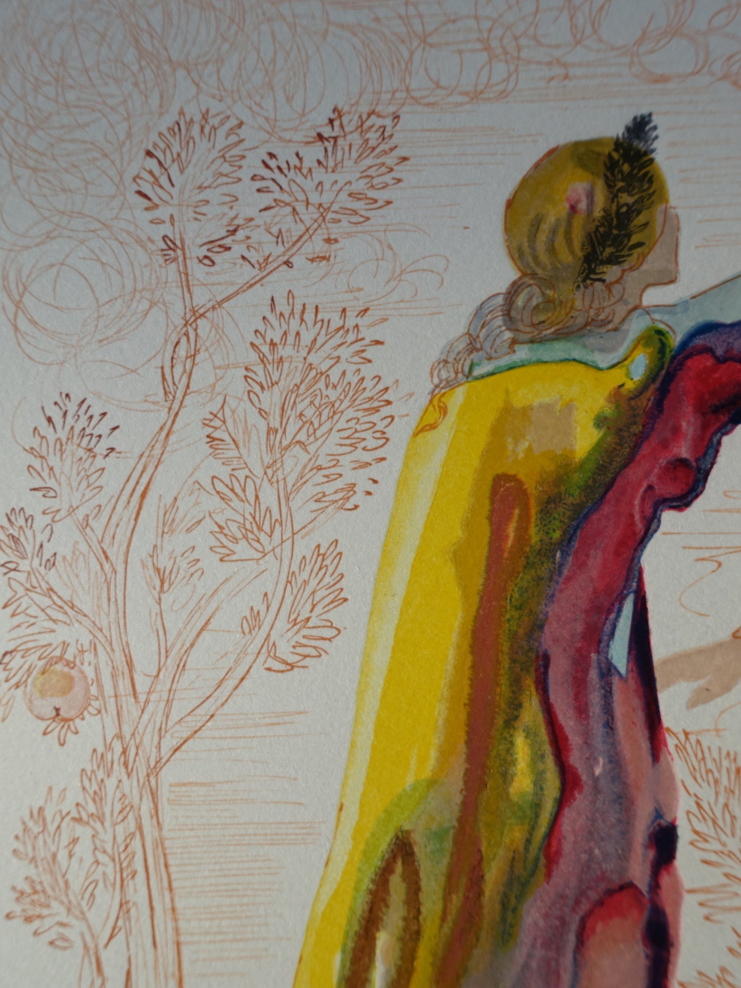 Salvador DALI : Derniers mots de Virgile - Bois gravé original