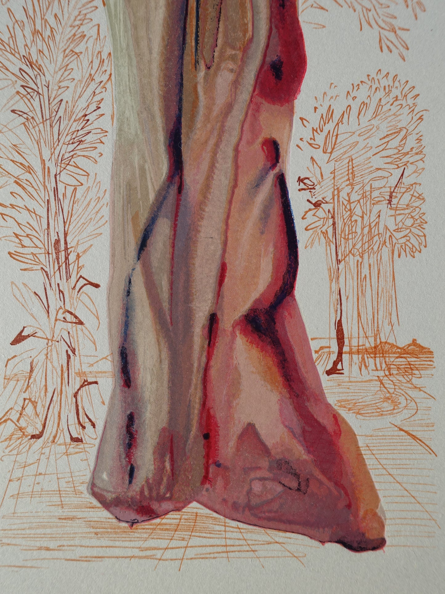 Salvador DALI : Derniers mots de Virgile - Bois gravé original
