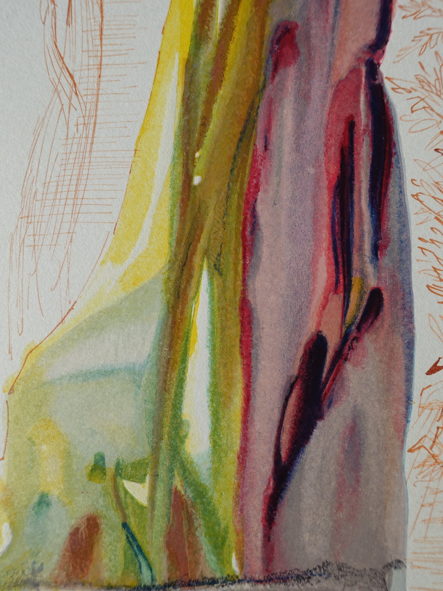 Salvador DALI : Derniers mots de Virgile - Bois gravé original