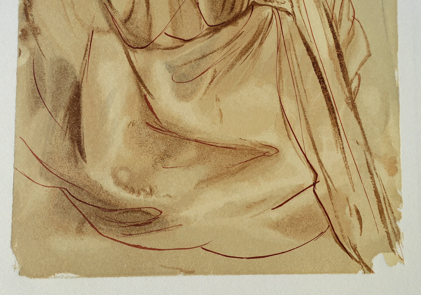 Salvador DALI : Le repentir de Dante - Bois gravé original