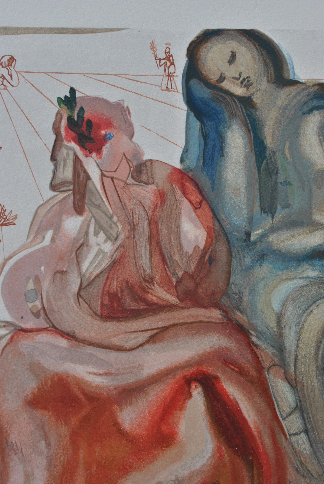 Salvador DALI : La confession de Dante - Bois gravé original