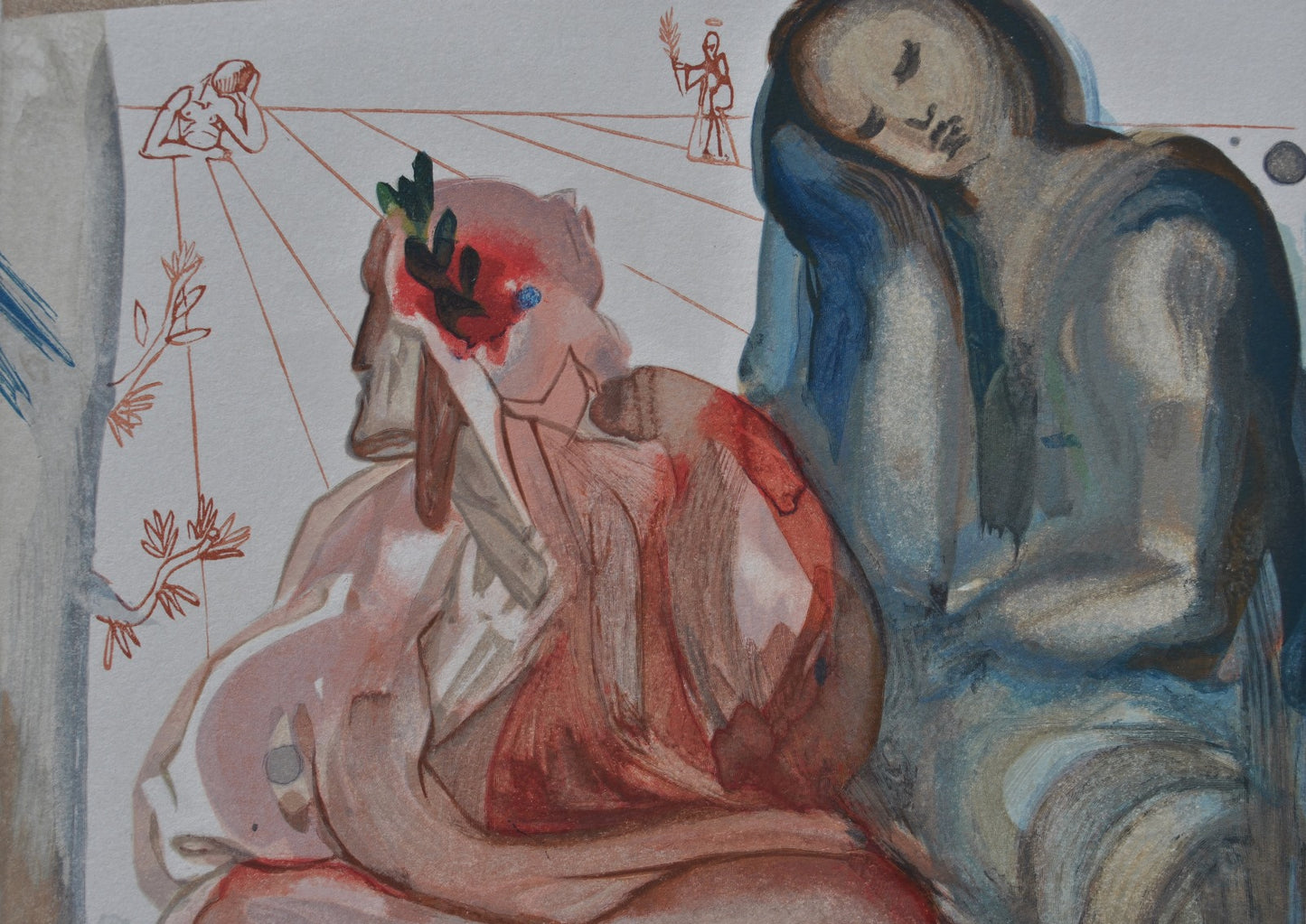 Salvador DALI : La confession de Dante - Bois gravé original