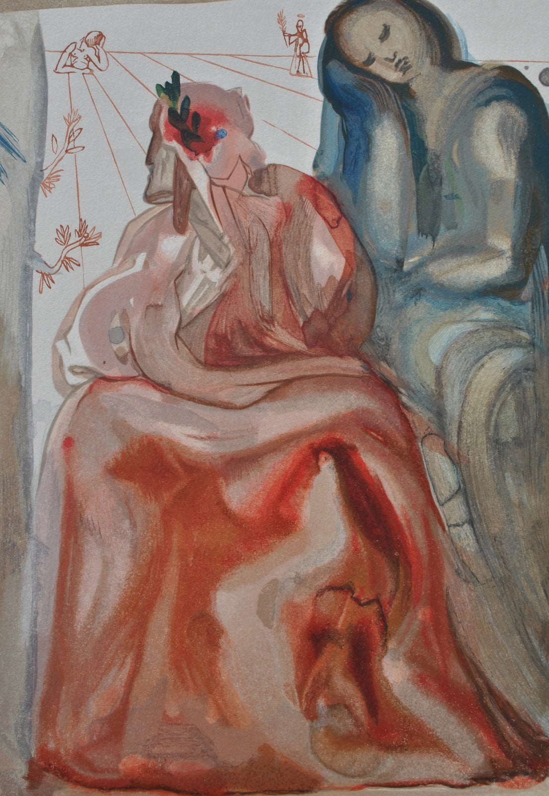 Salvador DALI : La confession de Dante - Bois gravé original