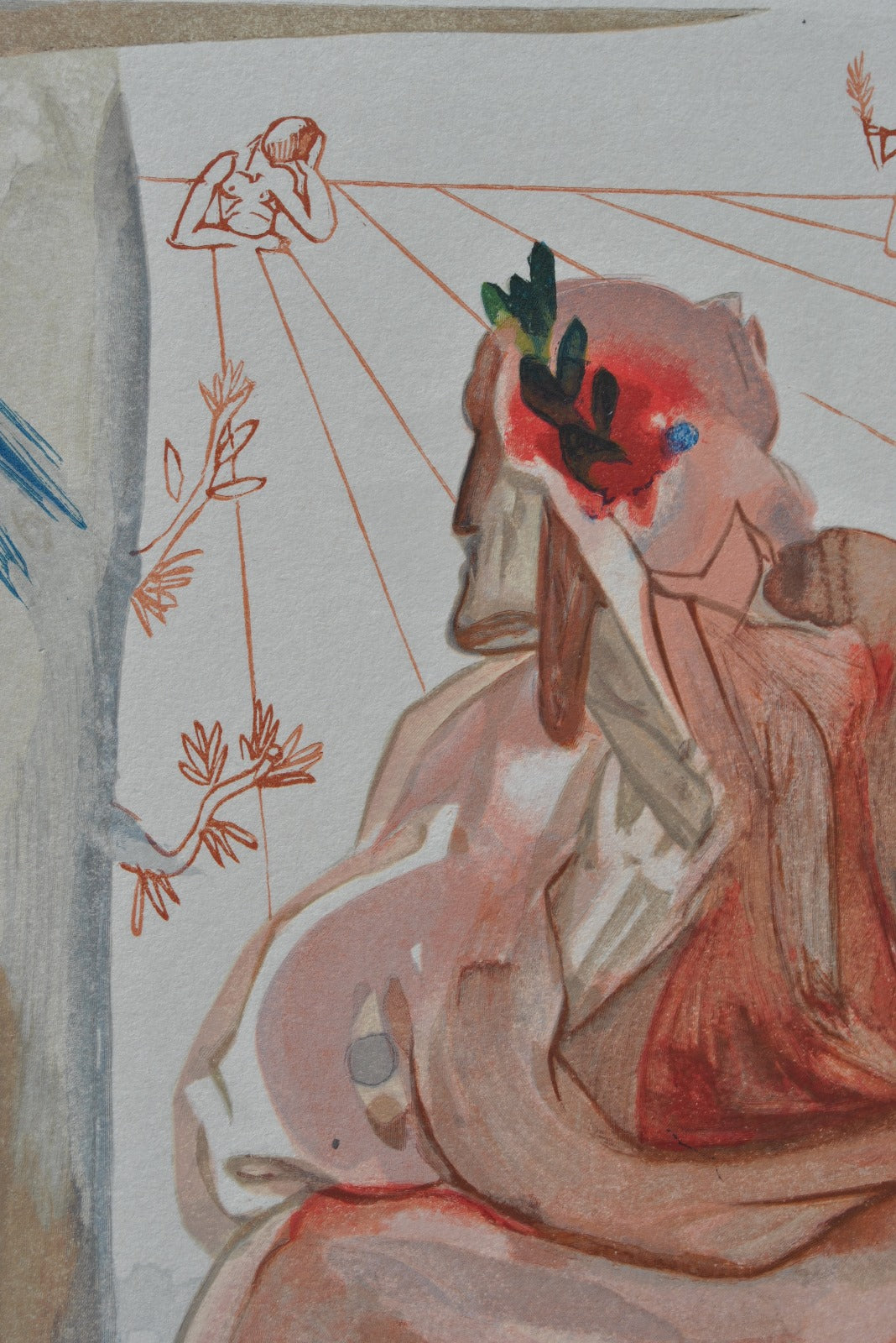 Salvador DALI : La confession de Dante - Bois gravé original