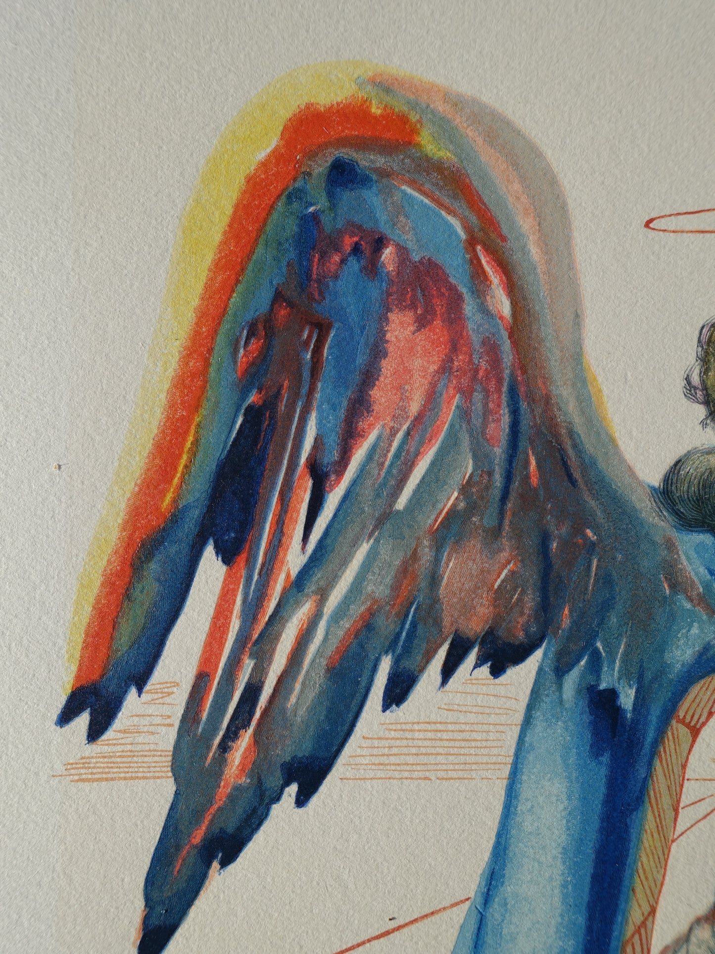 Salvador DALI : Dante purifié - Bois gravé original