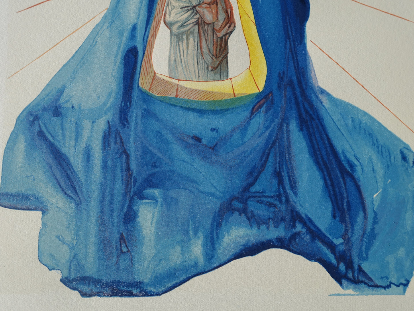 Salvador DALI : Dante purifié - Bois gravé original