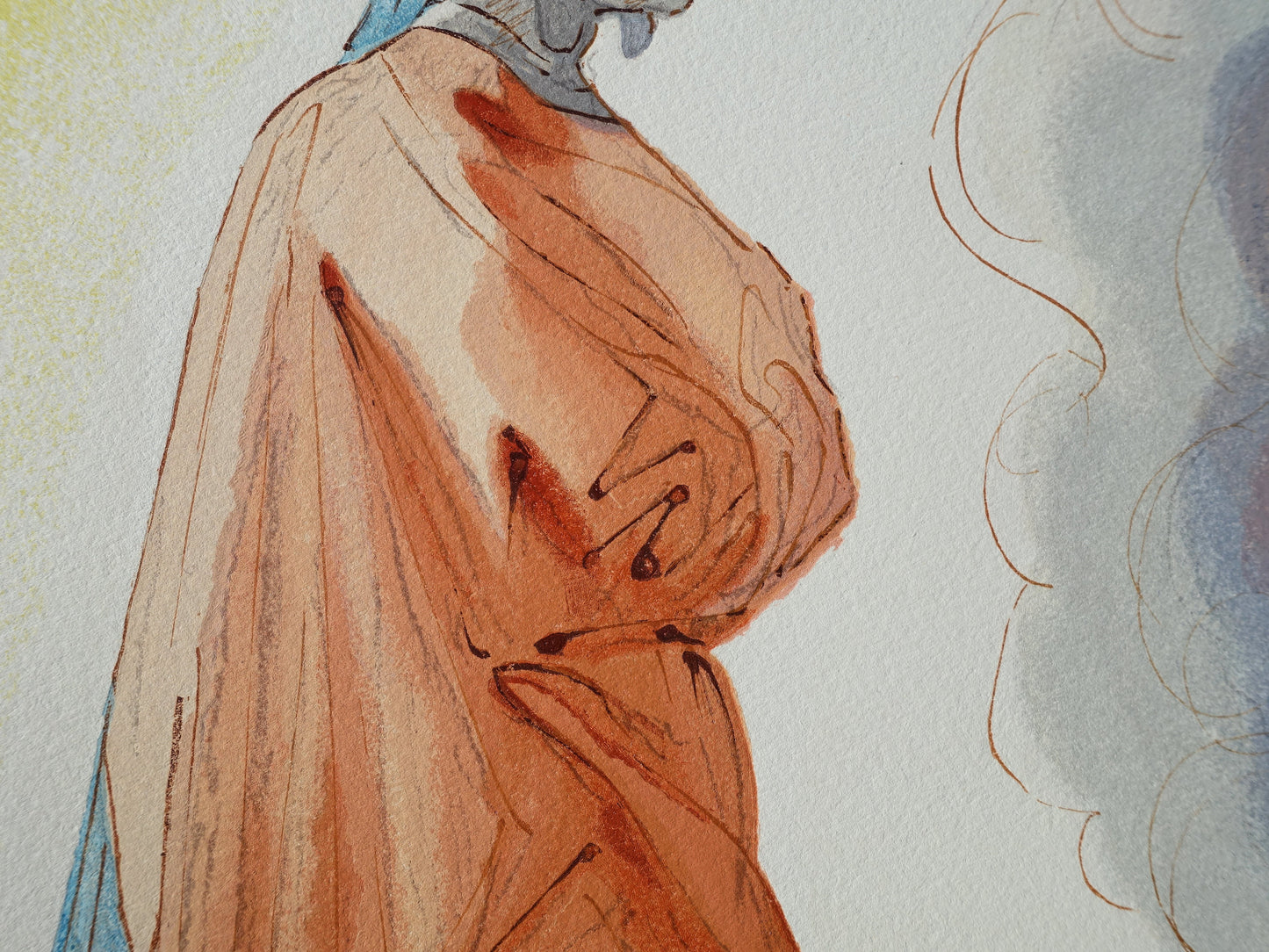 Salvador DALI : Dante à l'entrée du paradis - Bois gravé original