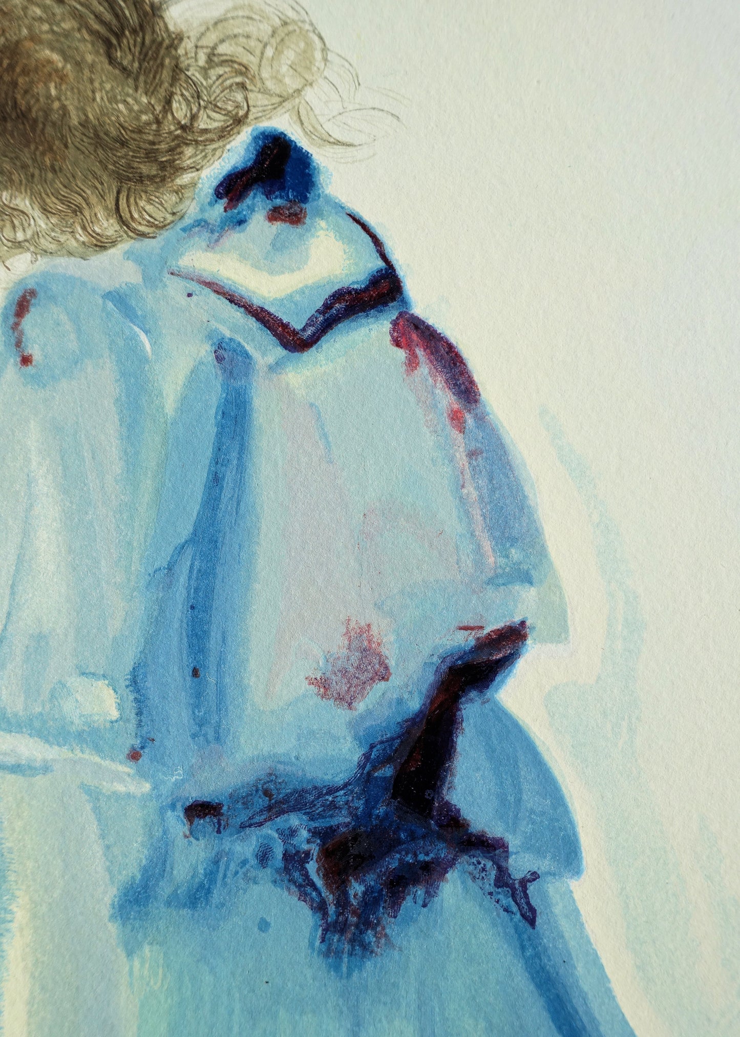 Salvador DALI : L'Ange - Bois gravé original