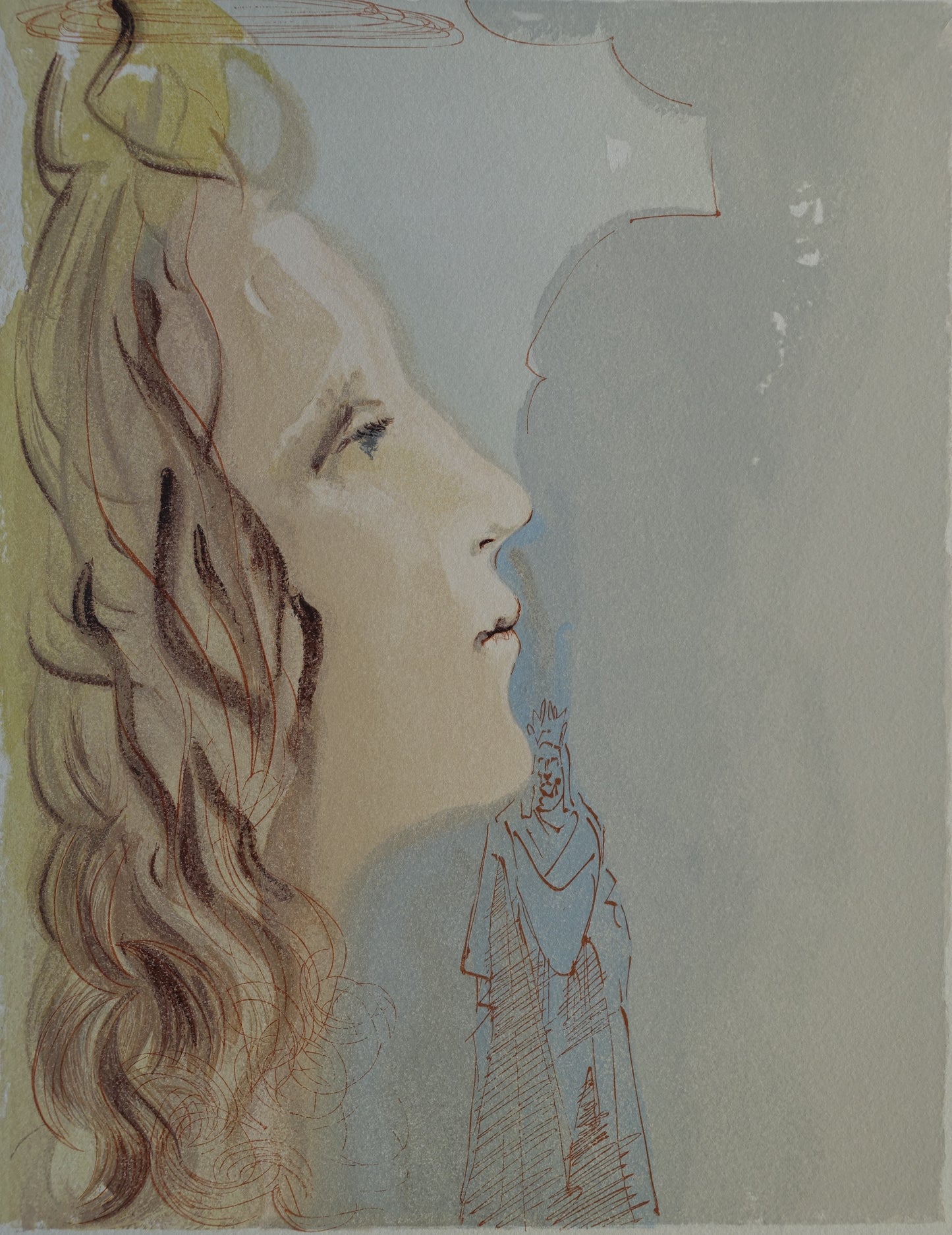 Salvador DALI : L'Ascension vers Vénus - Bois gravé original