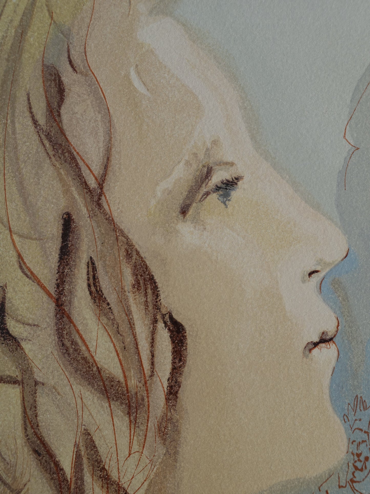 Salvador DALI : L'Ascension vers Vénus - Bois gravé original