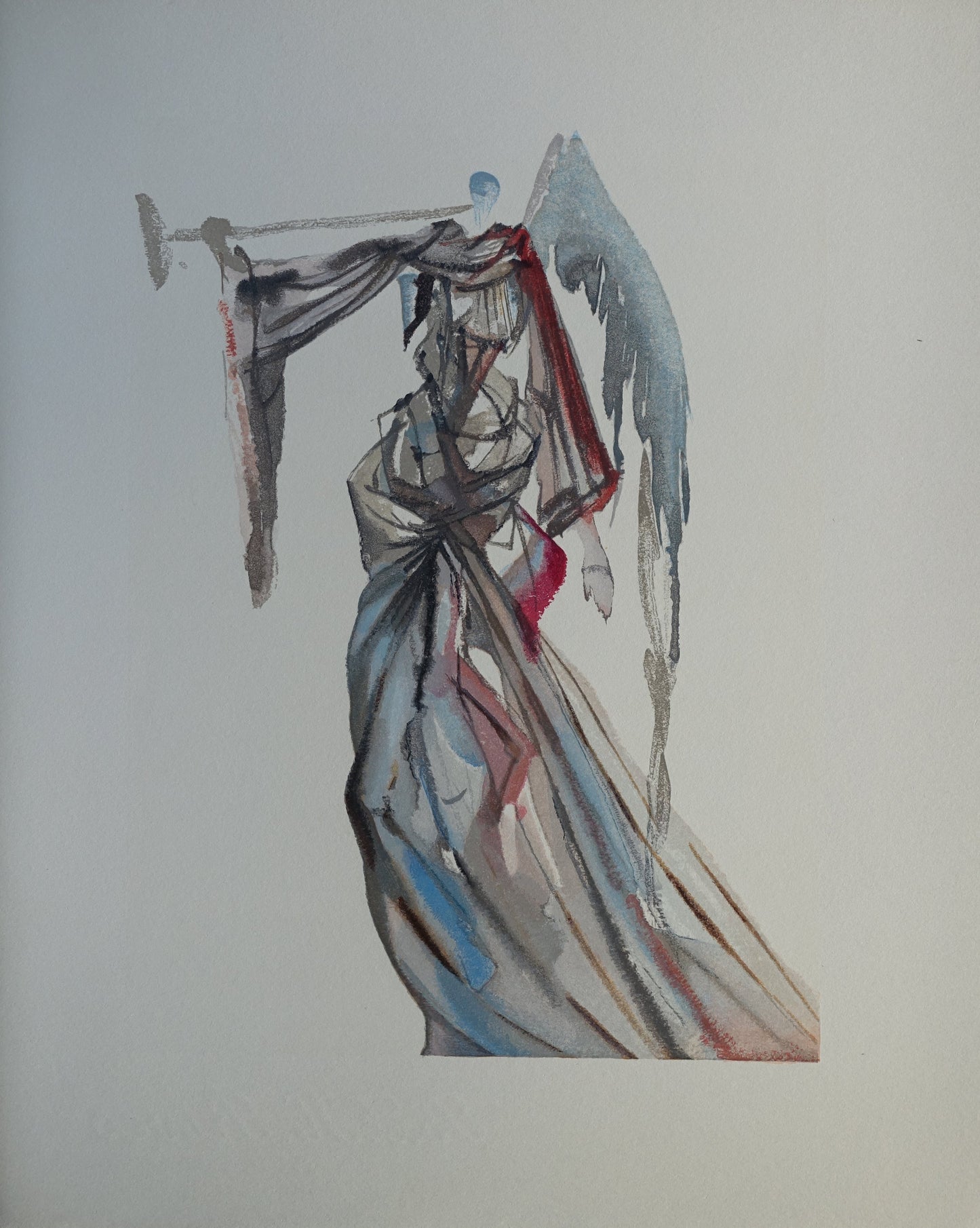Salvador DALI : L'ange du soleil - Bois gravé original
