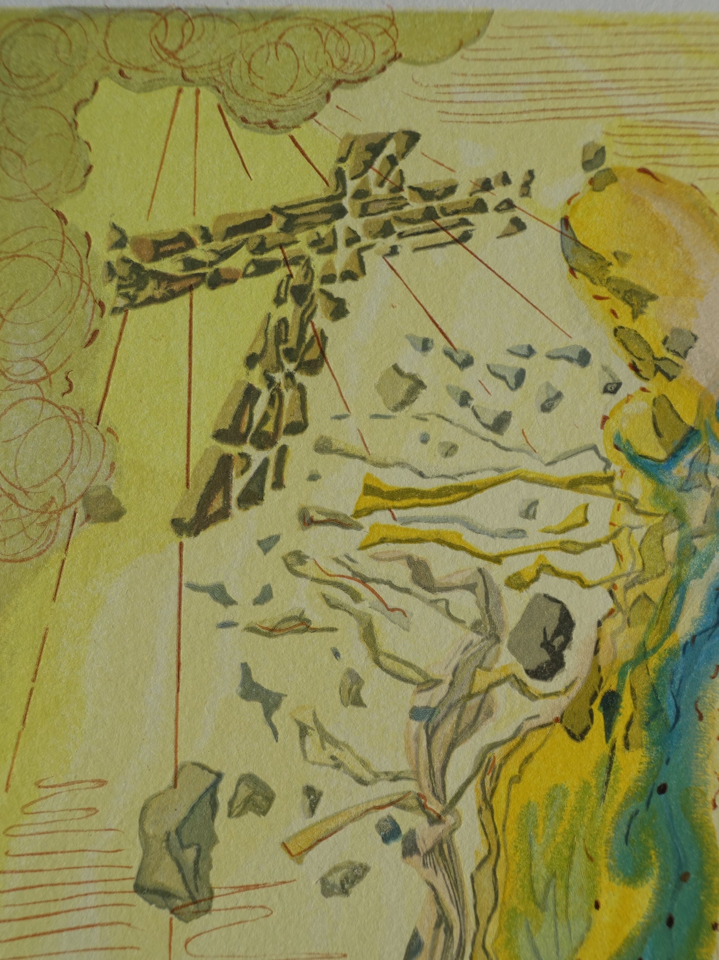 Salvador DALI : L'éclat des corps glorieux - Bois gravé original