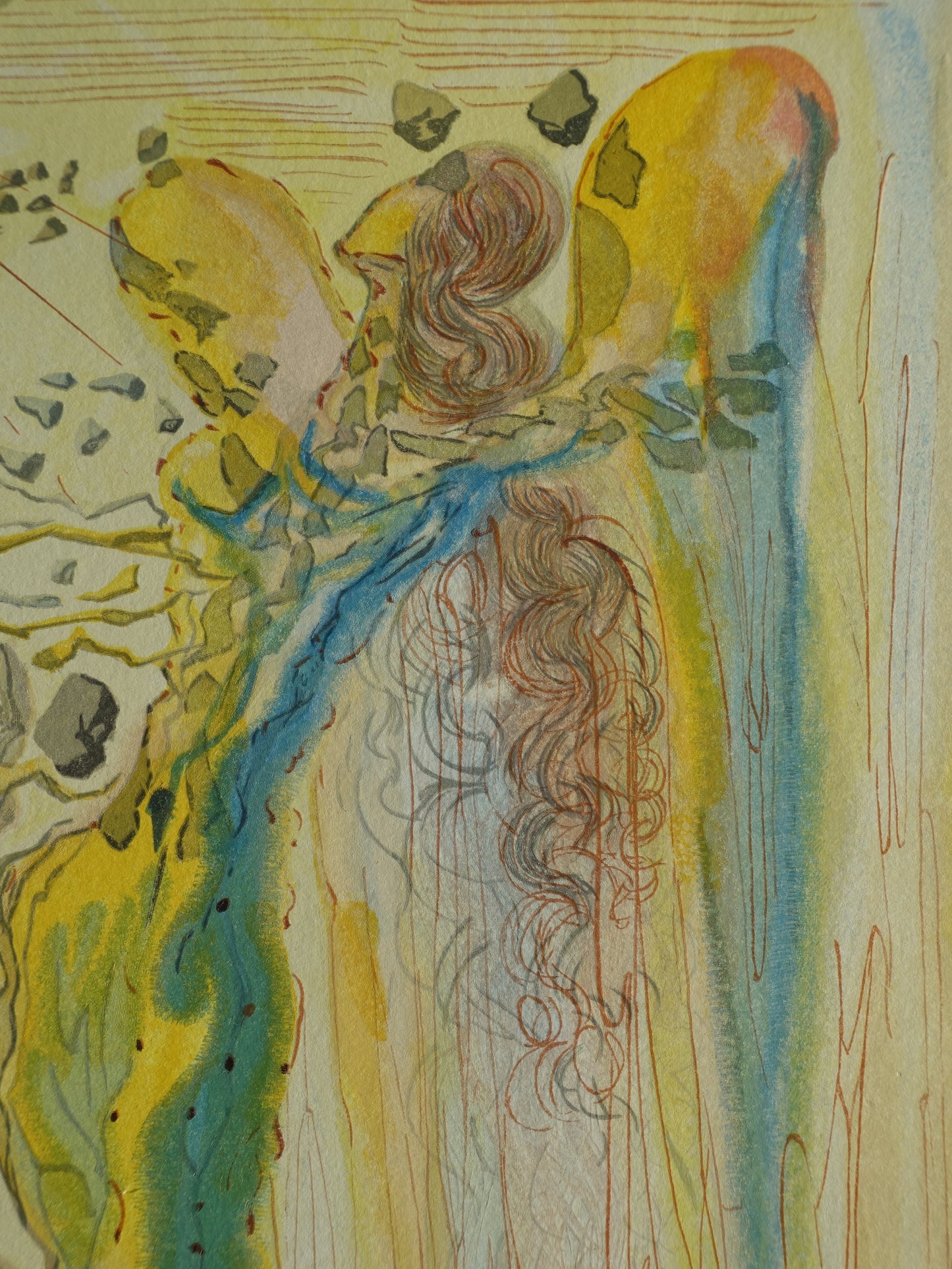 Salvador DALI : L'éclat des corps glorieux - Bois gravé original