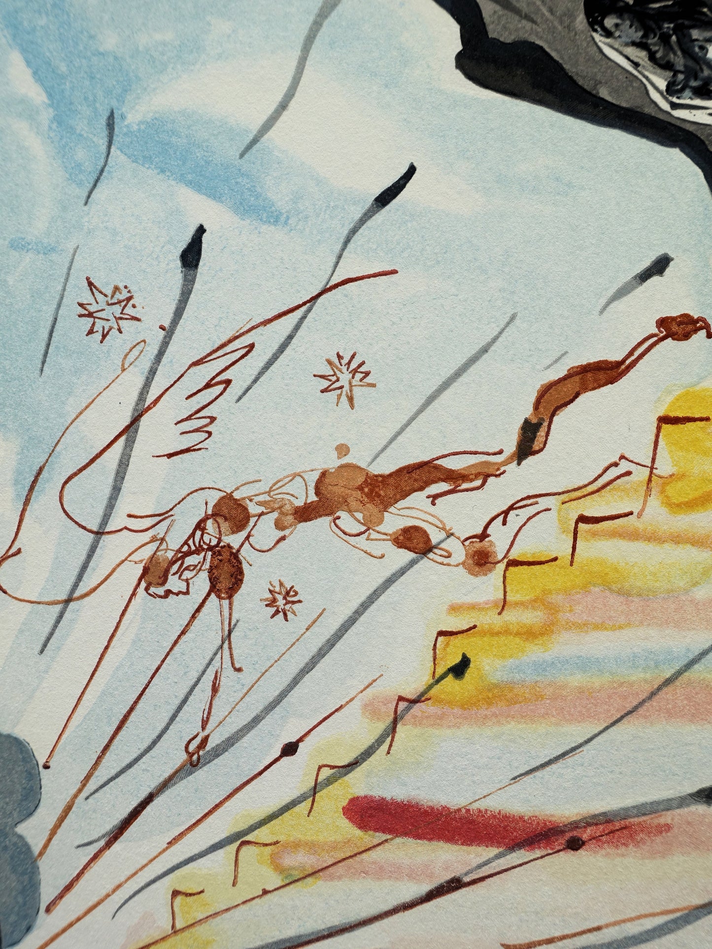 Salvador DALI : L'échelle mystique - Bois gravé original