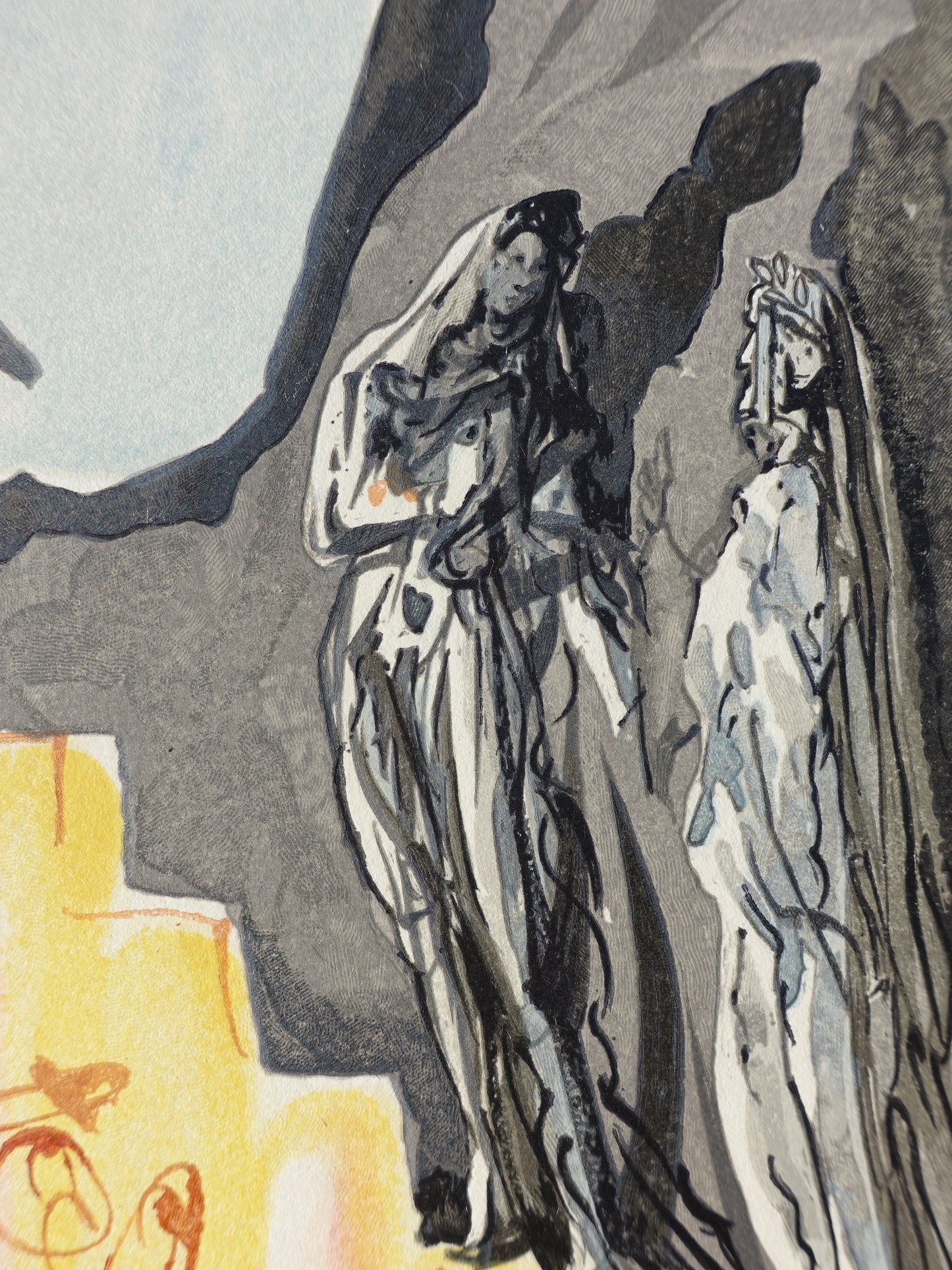 Salvador DALI : L'échelle mystique - Bois gravé original