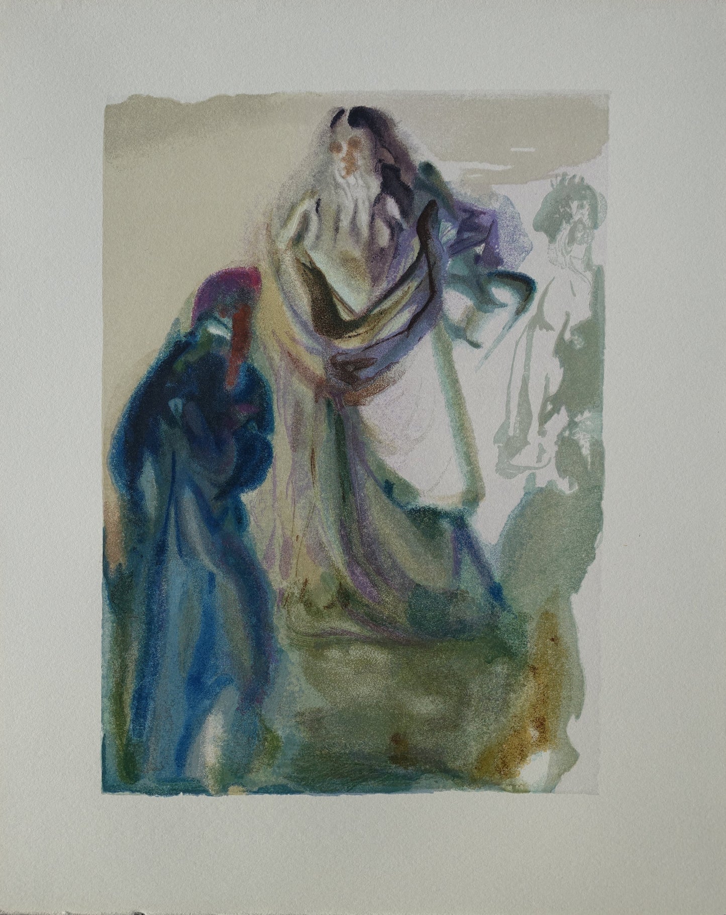 Salvador DALI : Saint-Pierre et Dante - Bois gravé original