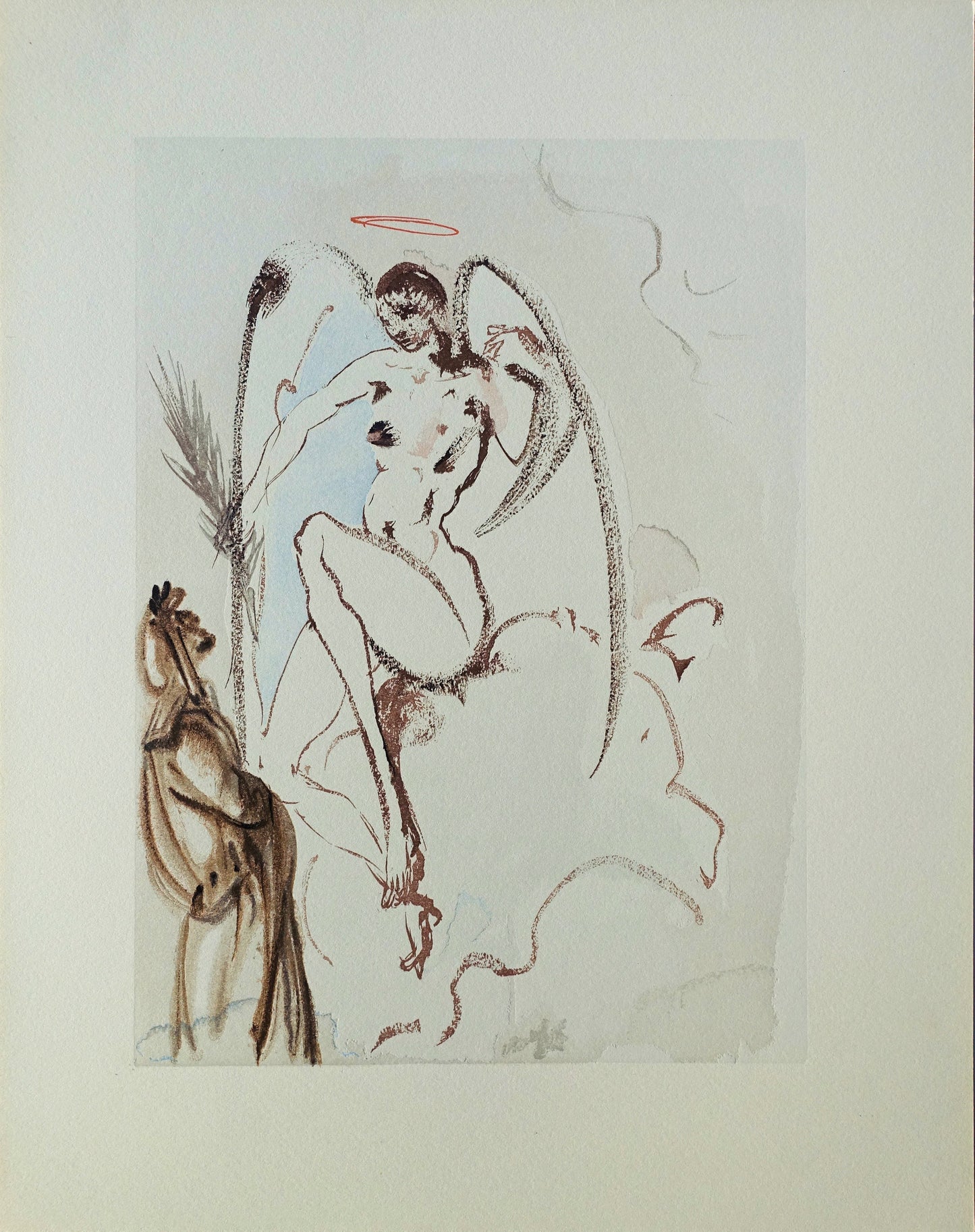 Salvador DALI : L'Archange Gabriel - Bois gravé original