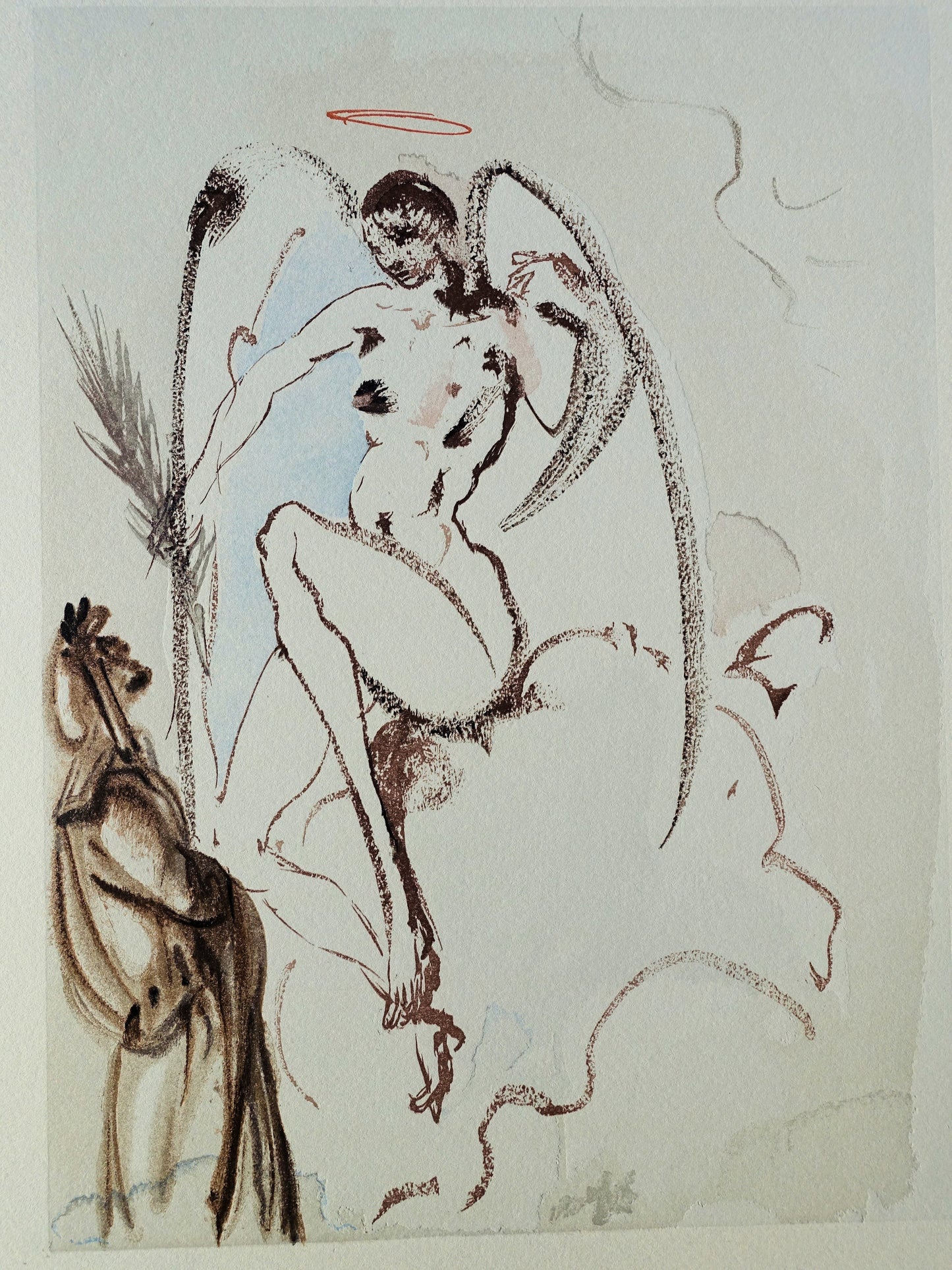 Salvador DALI : L'Archange Gabriel - Bois gravé original