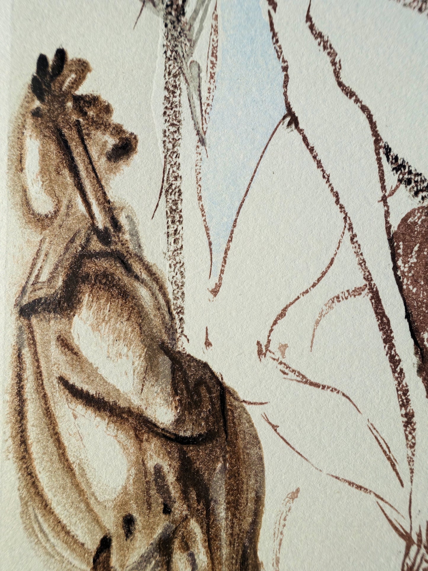 Salvador DALI : L'Archange Gabriel - Bois gravé original