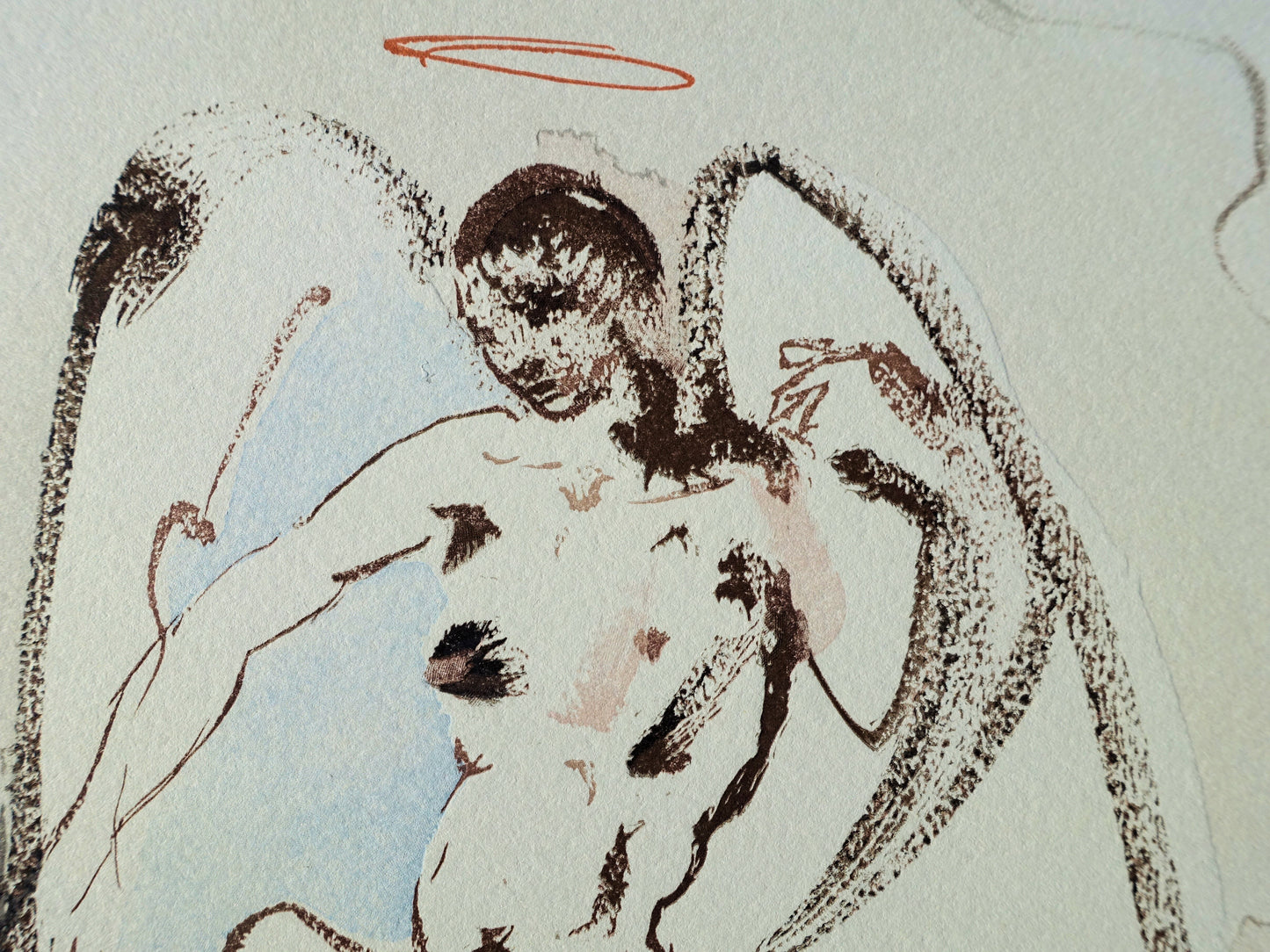 Salvador DALI : L'Archange Gabriel - Bois gravé original