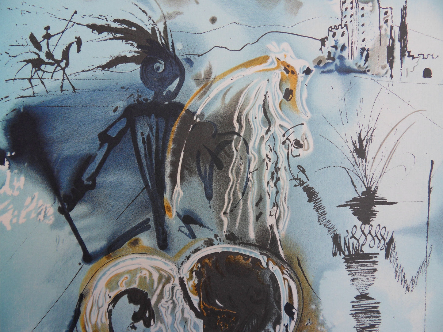Salvador DALI : Les Chevaux - Don Quichotte, Lithographie signée