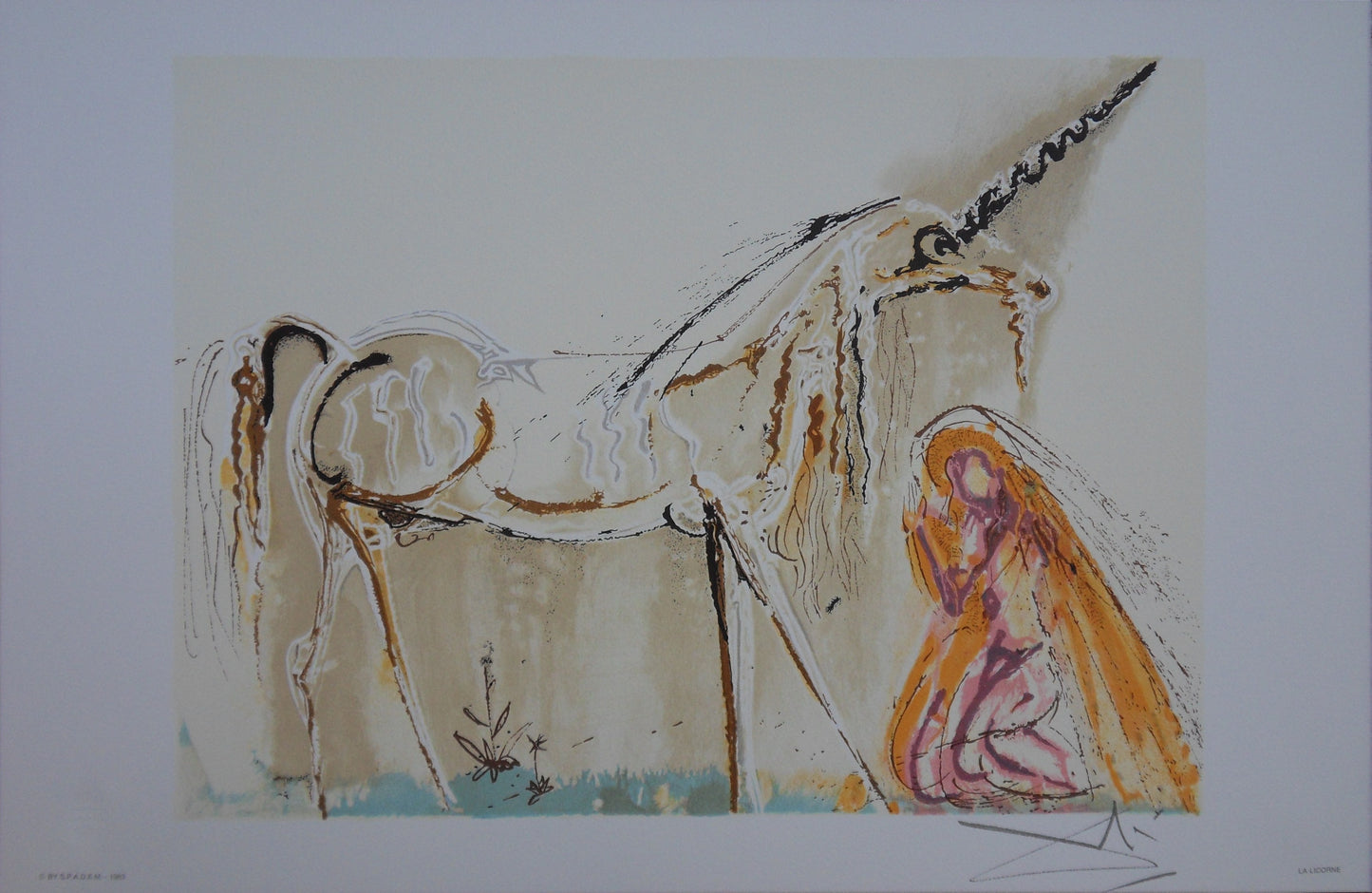 Salvador DALI: Horses - The Unicorn, Signed Lithograph