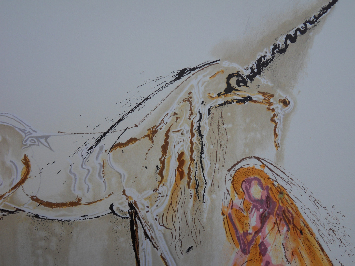 Salvador DALI: Horses - The Unicorn, Signed Lithograph