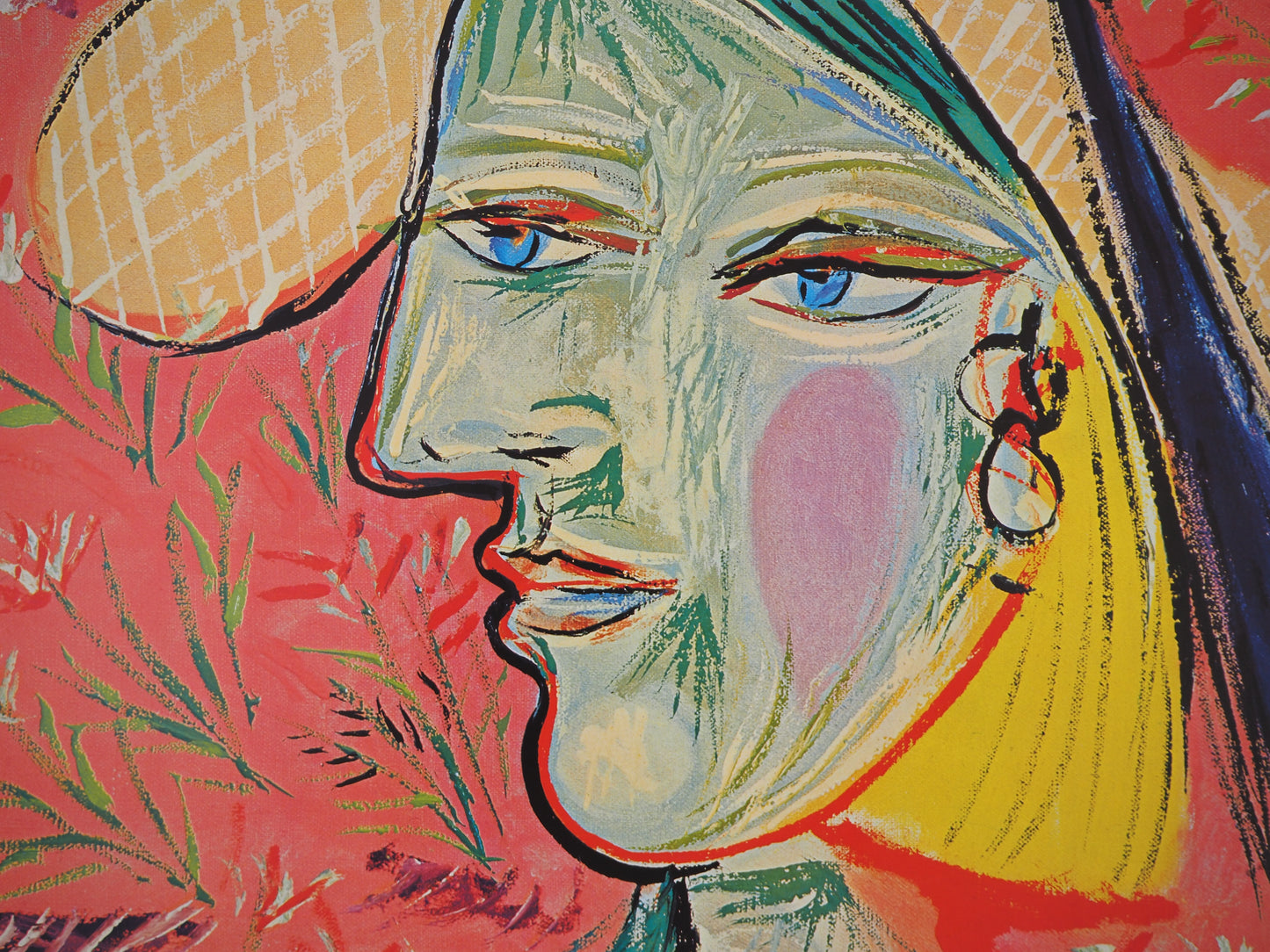 Pablo PICASSO : Femme au chapeau - Affiche originale en couleurs