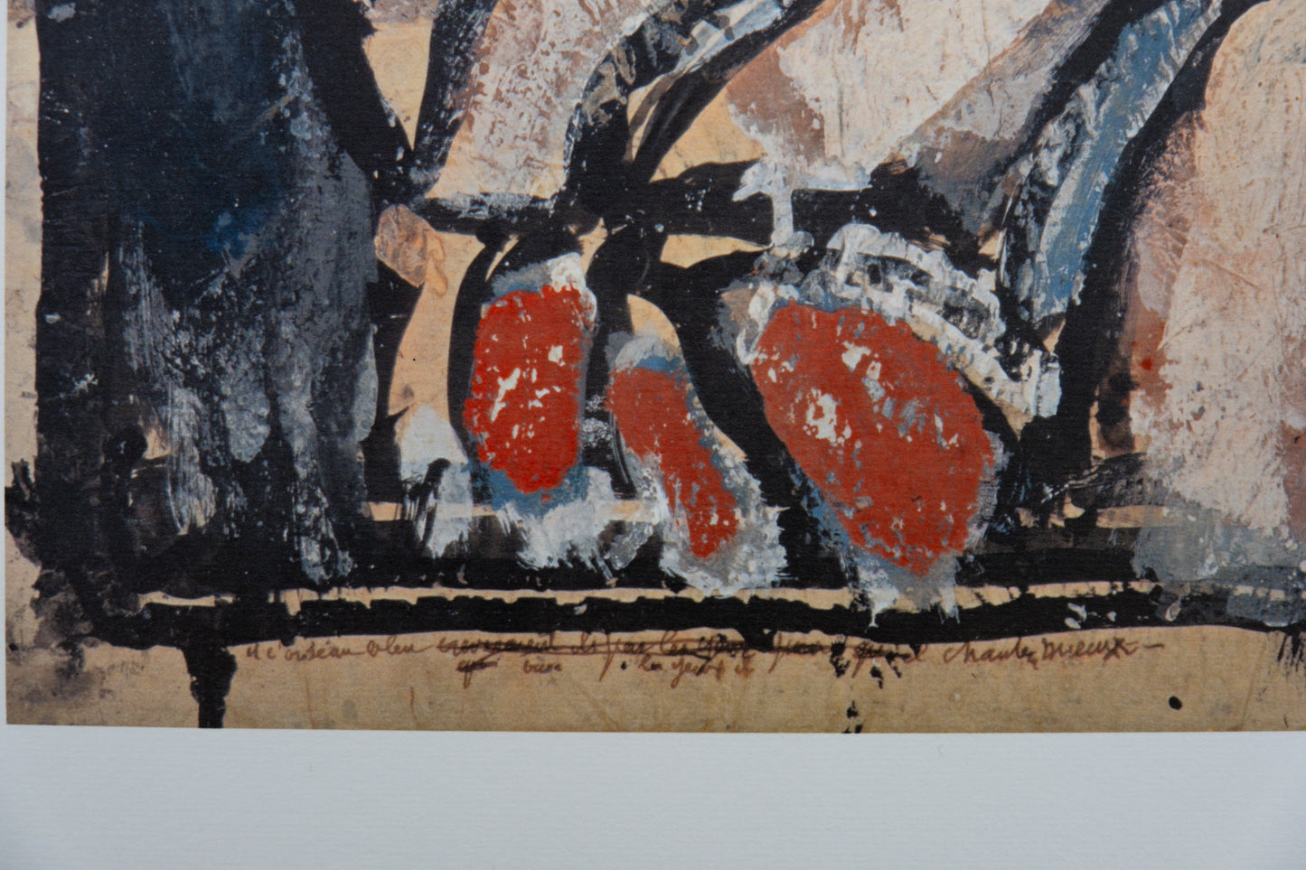 Georges ROUAULT : L'oiseau bleu crève les yeux - Lithographie