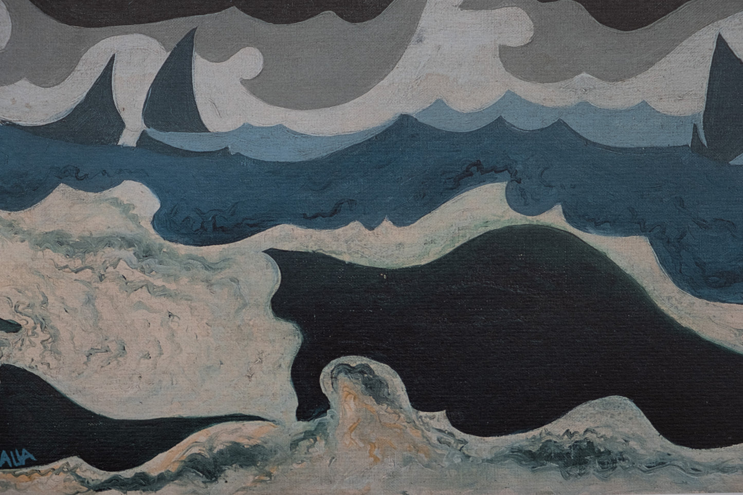 Giacomo BALLA : La mer houleuse - Lithographie signée