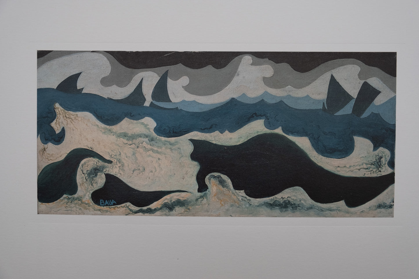 Giacomo BALLA : La mer houleuse - Lithographie signée
