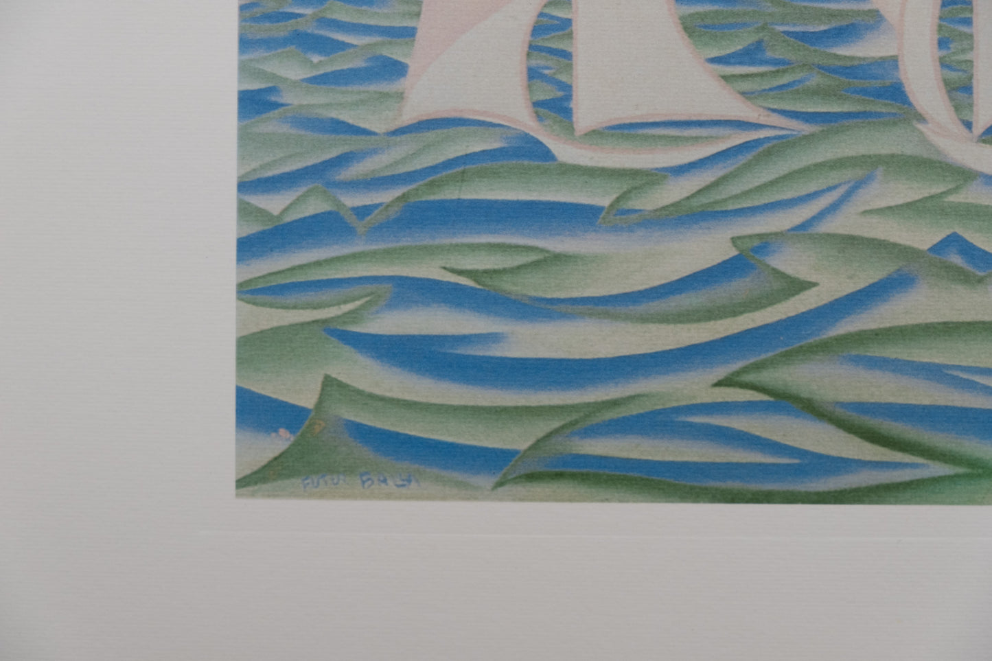 Giacomo BALLA : La mer houleuse - Lithographie signée