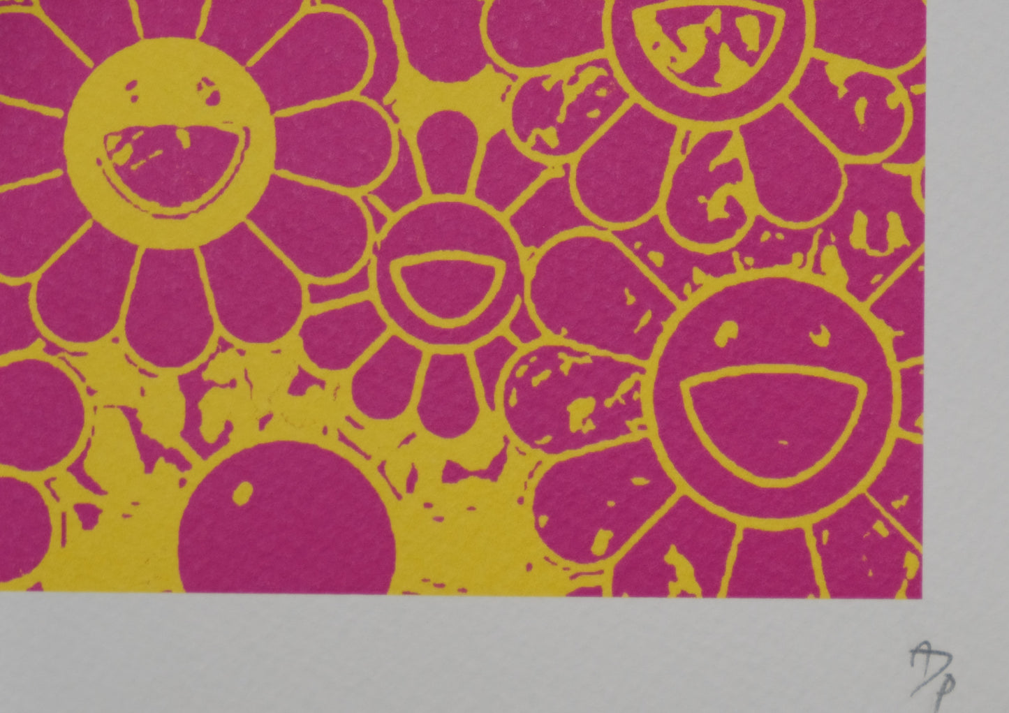 DEATH NYC : Manga girl with Murakami flowers - Sérigraphie originale signée